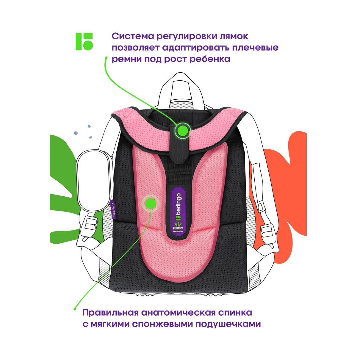 Ранец Berlingo Expert "Little fairy" 37*28*16см, 2 отделения, 2 кармана, анатомическая спинка - фото 8