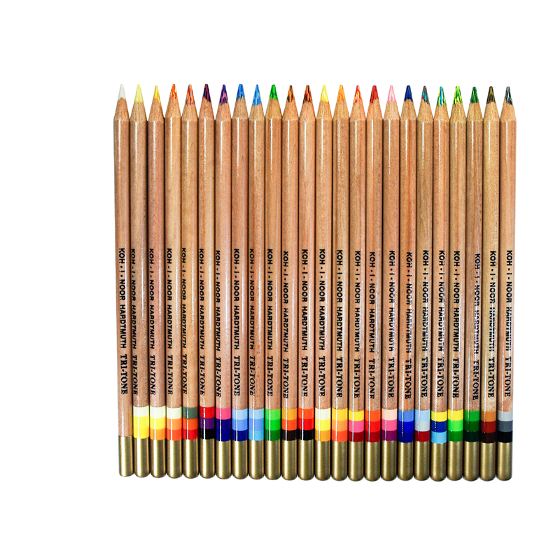 Карандаши многоцветные Koh-I-Noor "TRI-TONE 3444", 24шт., металл.коробка - фото 4