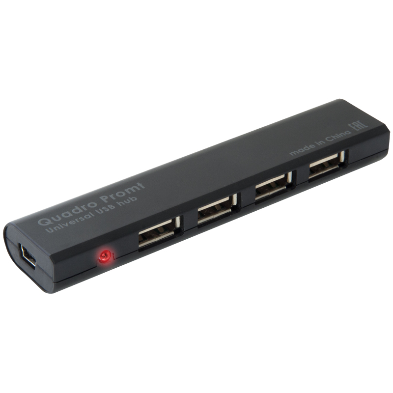 Разветвитель USB Defender Quadro Promt USB2.0-хаб, 4 порта, черный - фото 1