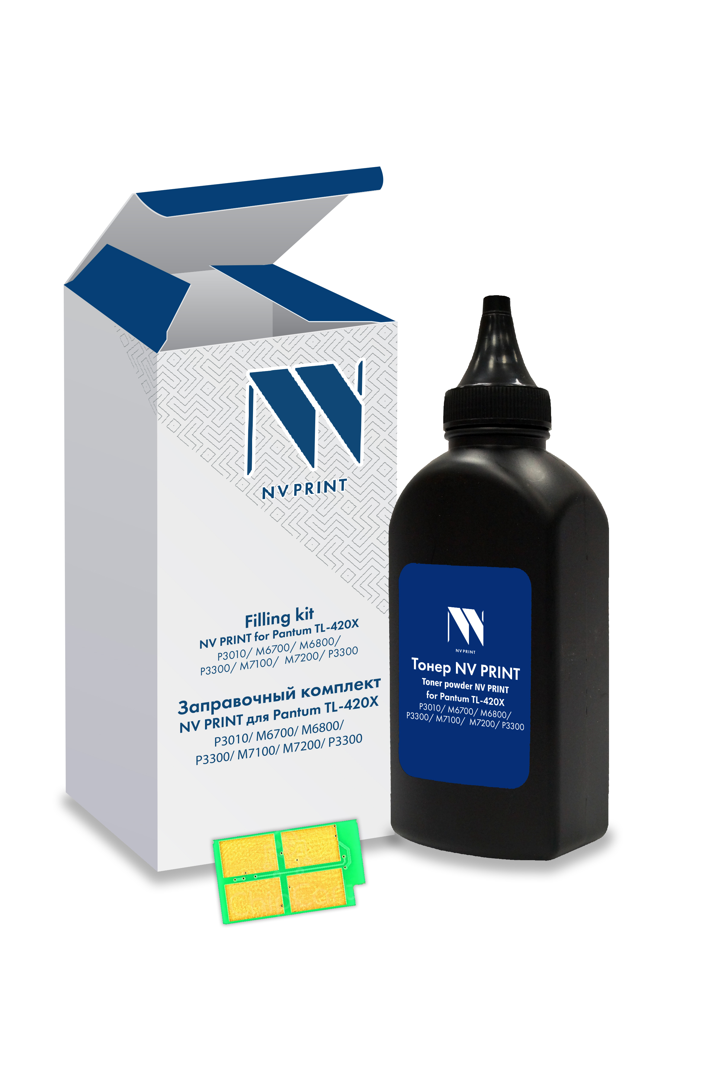 Заправочный комплект NV PRINT для Pantum TL-420X, 200 гр (тонер + чип) - фото 1