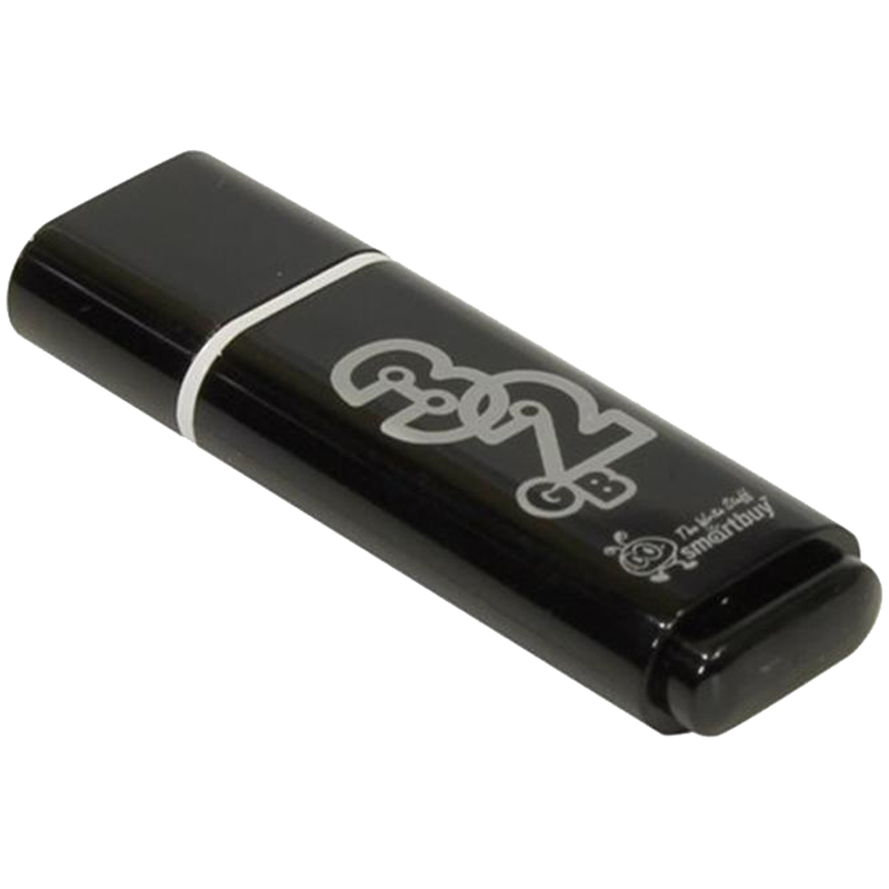 Флеш-память Smartbuy Glossy, 32Gb, USB 2.0, чер, SB32GBGS-K - фото 2