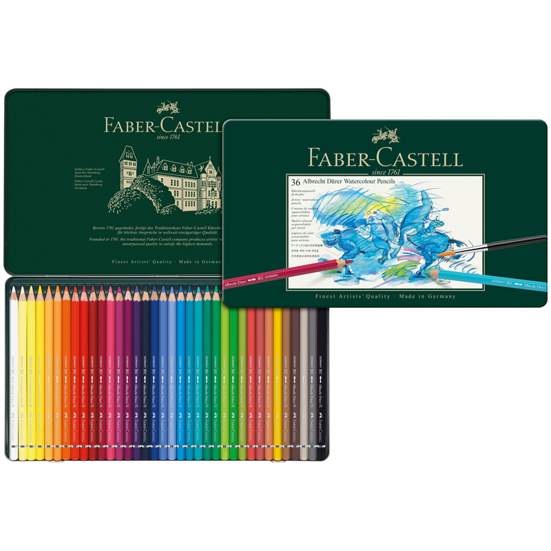 Карандаши акварельные художественные Faber-Castell "Albrecht D?rer", 36цв., метал. коробка - фото 2