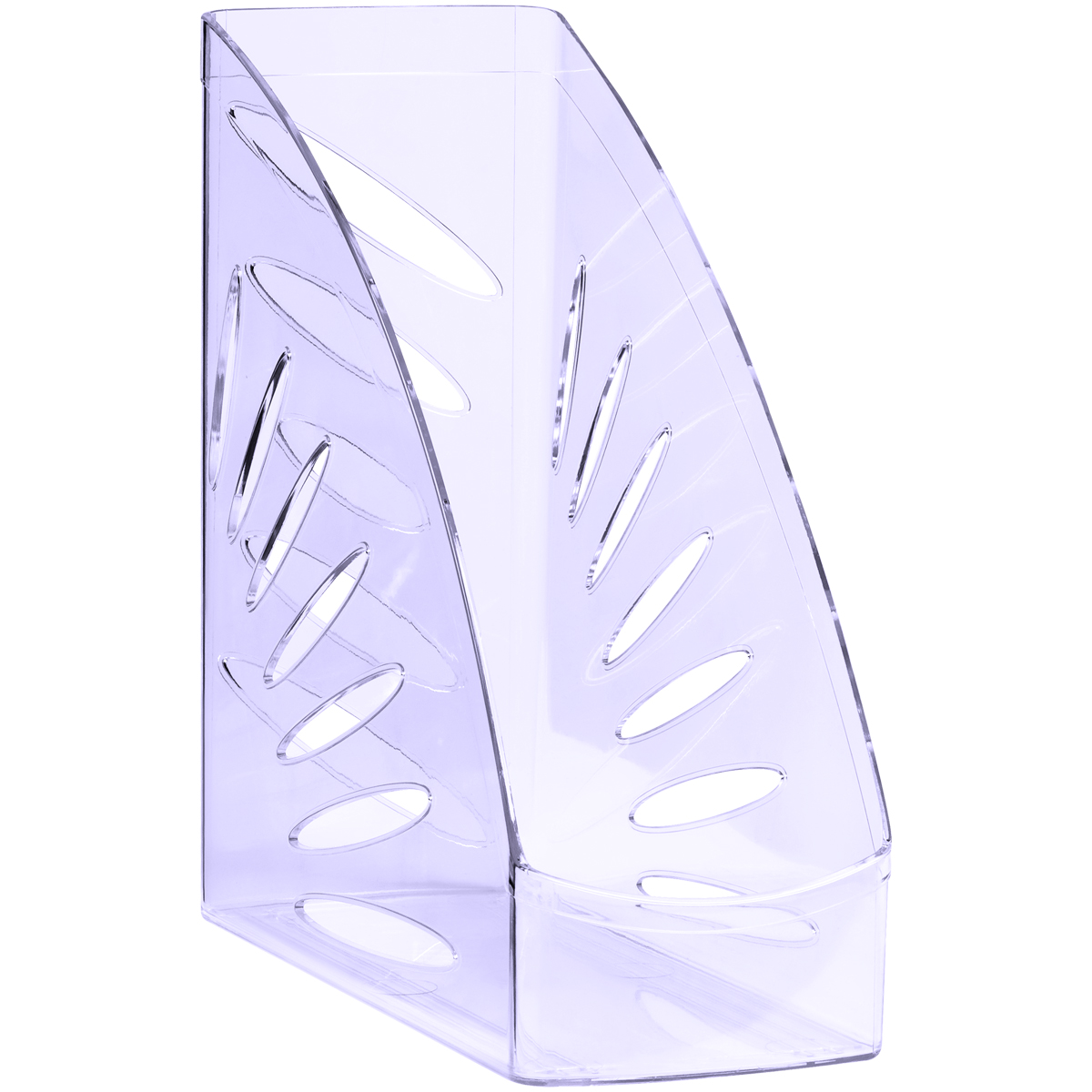 Лоток для бумаг вертикальный СТАММ "Тропик", тонированный фиолетовый, ширина 110мм - фото 2