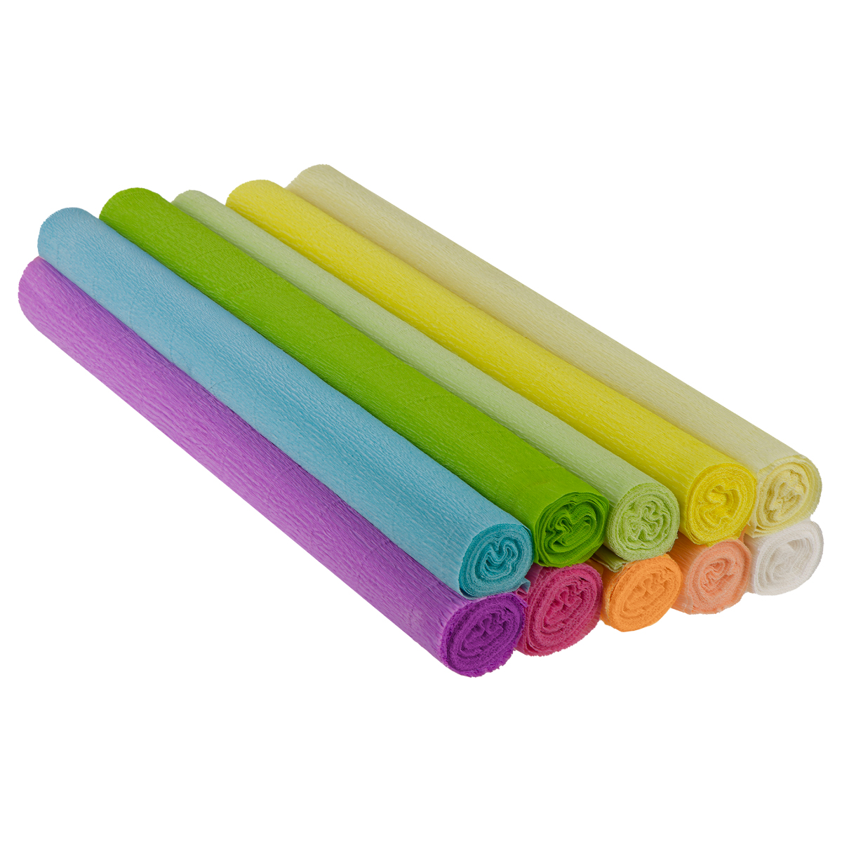 Набор крепированной бумаги ТРИ СОВЫ, 50*250см, 110г/м2, 10шт, пастель, в рулонах - фото 2