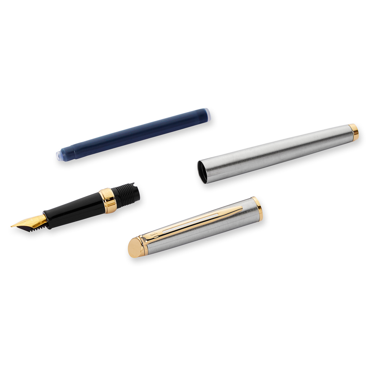 Ручка перьевая Waterman "Hemisphere Stainless Steel GT" синяя, 0,8мм, подарочная упаковка - фото 4
