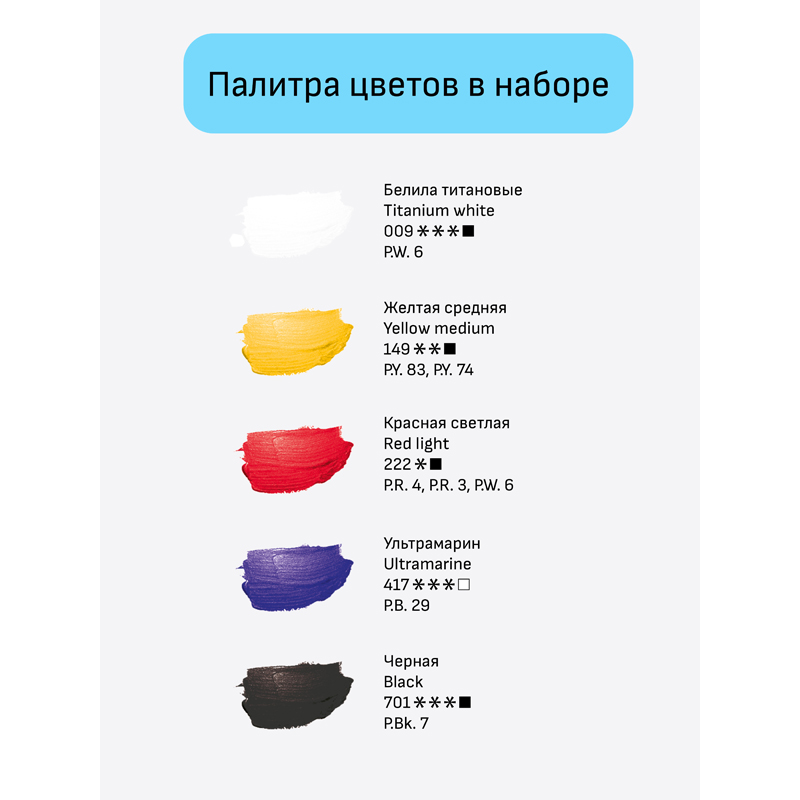 Краски акриловые художественные Гамма "Студия", 05цв., 75мл/туба, картон. упаковка - фото 5