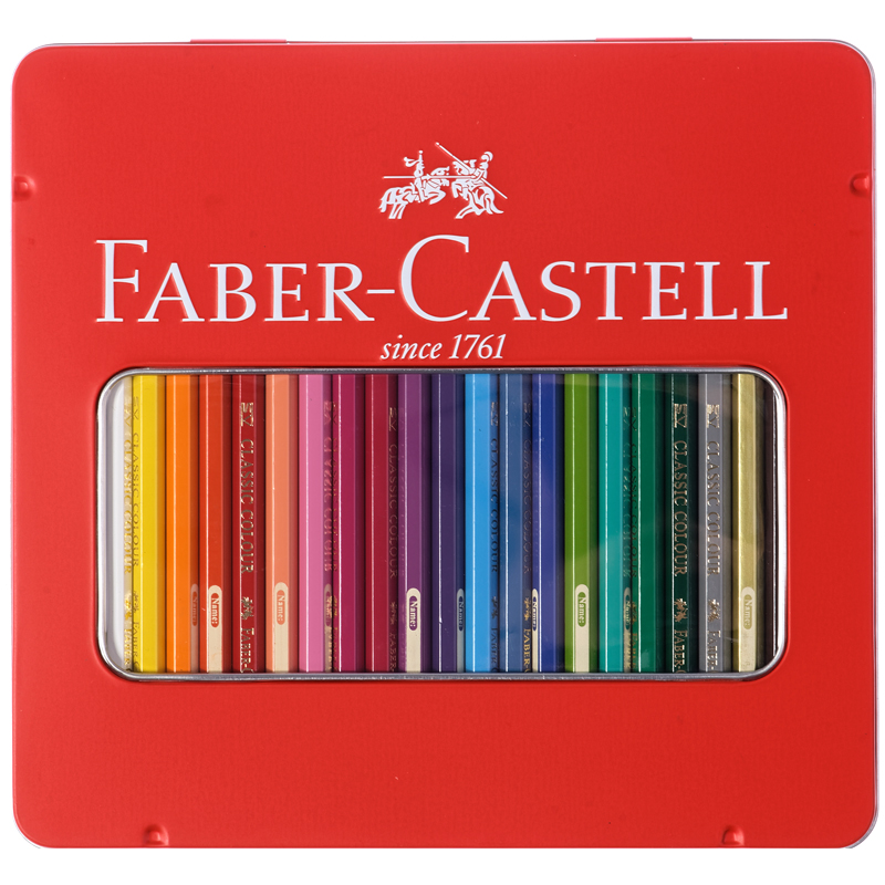 Карандаши цветные Faber-Castell "Замок", 24цв., шестигр., заточ., метал. кор. - фото 2