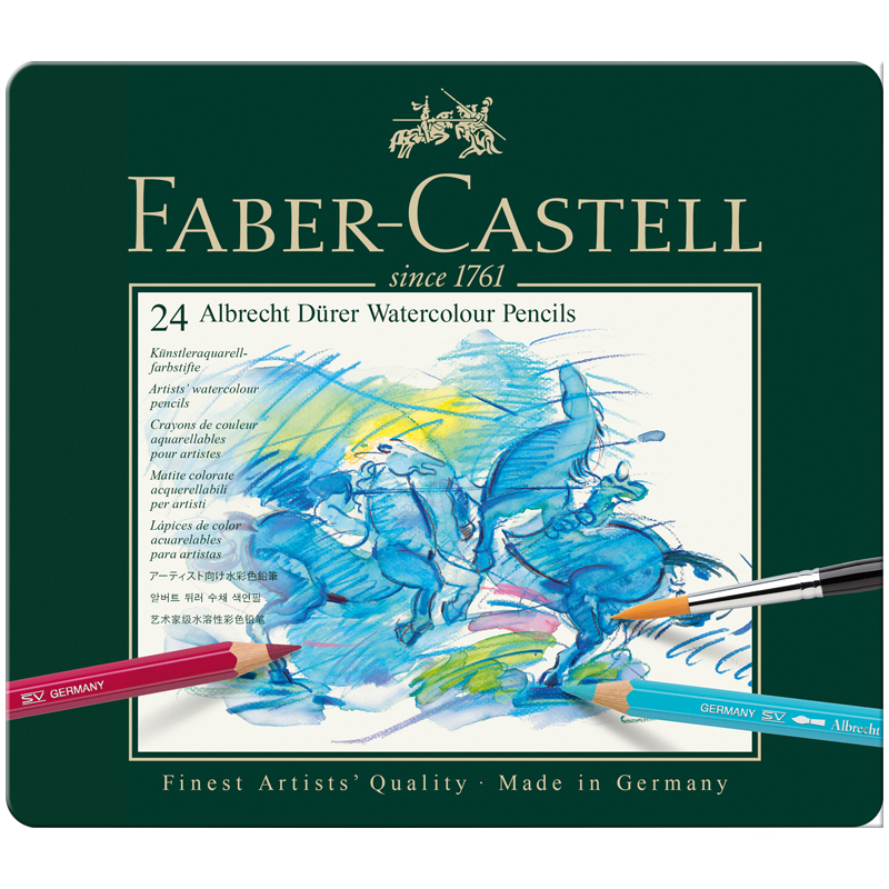 Карандаши акварельные художественные Faber-Castell "Albrecht D?rer", 24цв., метал. коробка - фото 1