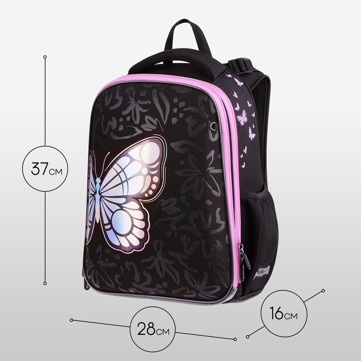 Ранец Berlingo Expert "Butterfly Effect" 37*28*16см, 2 отделения, 2 кармана, анатомическая спинка - фото 8