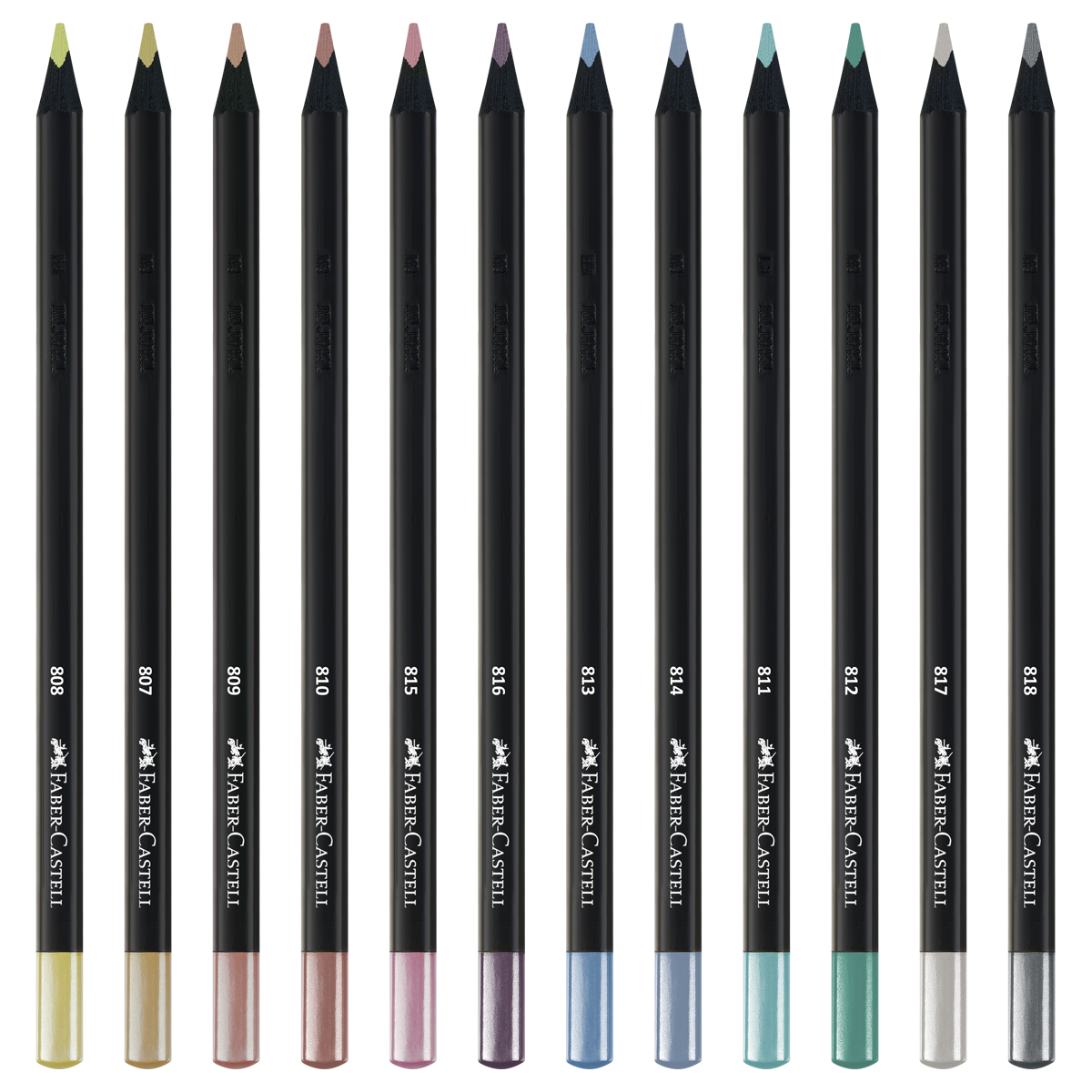 Карандаши цветные Faber-Castell "Black Edition", 12цв., металлик, трехгран., черное дерево, заточен., картон. - фото 3
