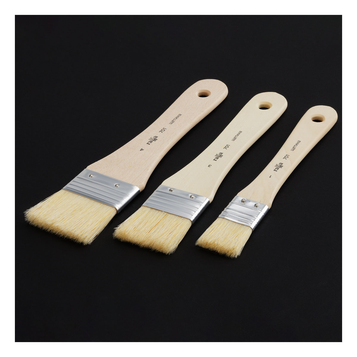 Набор художественных флейцев щетина Гамма, 3шт., №1, 3, 4 - фото 5