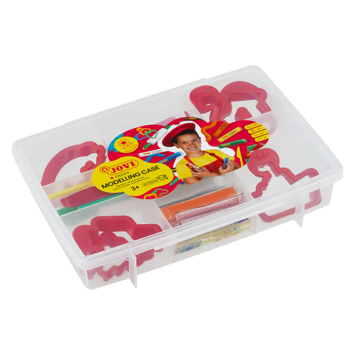 Пластилин растительный JOVI, 8 цветов, 25г, растительный, формочки, стеки, скалка, в чемодане - фото 2