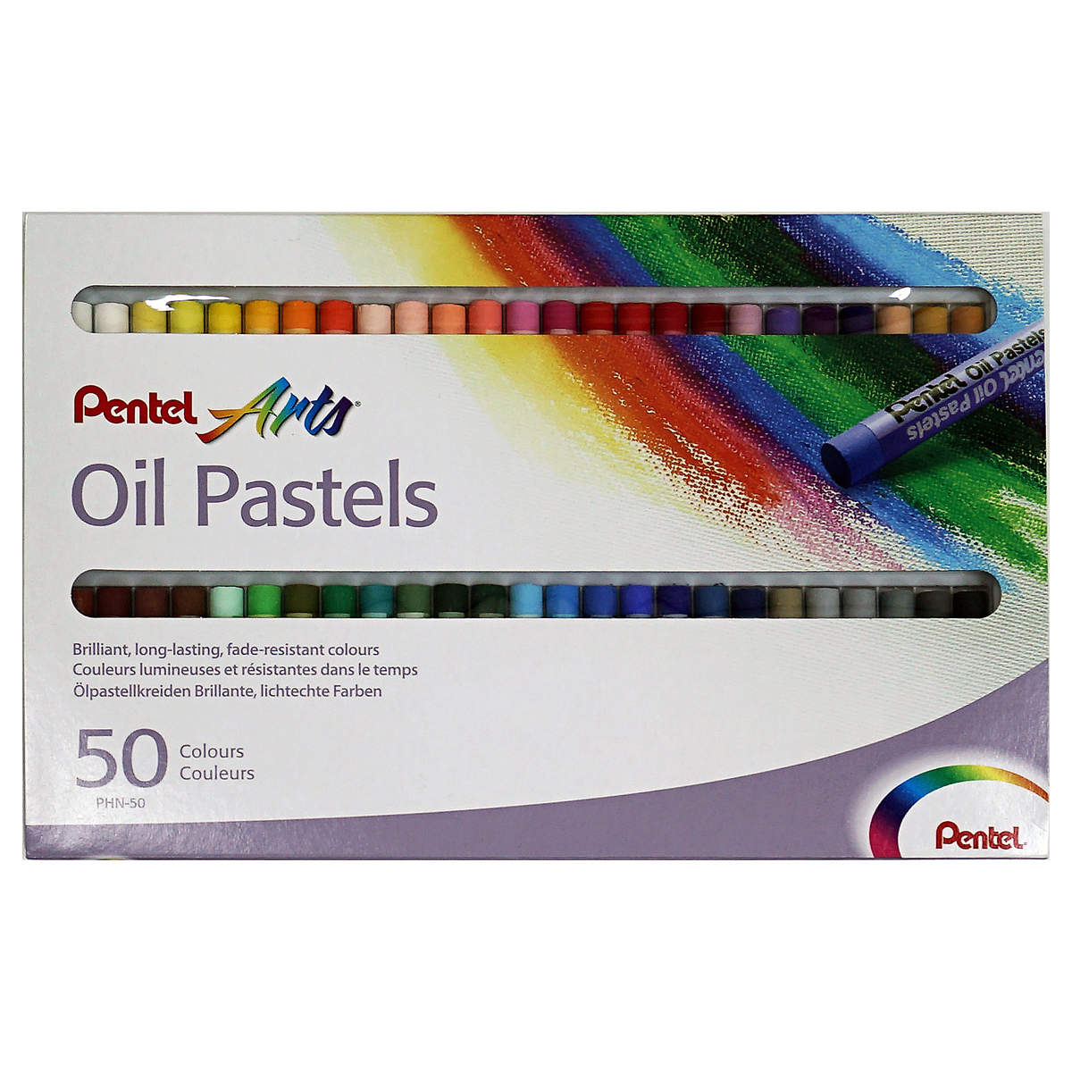 Пастель масляная Pentel, 50 цветов, картон. упаковка - фото 1