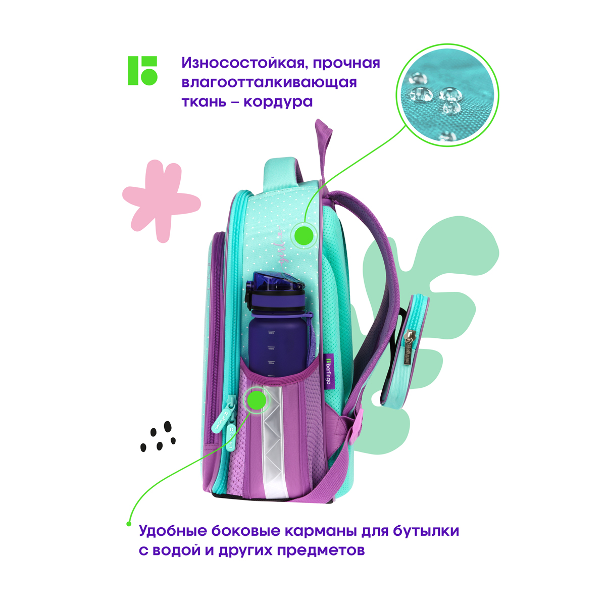 Ранец Berlingo Expert Plus "Pretty girl" 37*28*16см, 2 отделения, 2 кармана, анатомическая спинка - фото 4