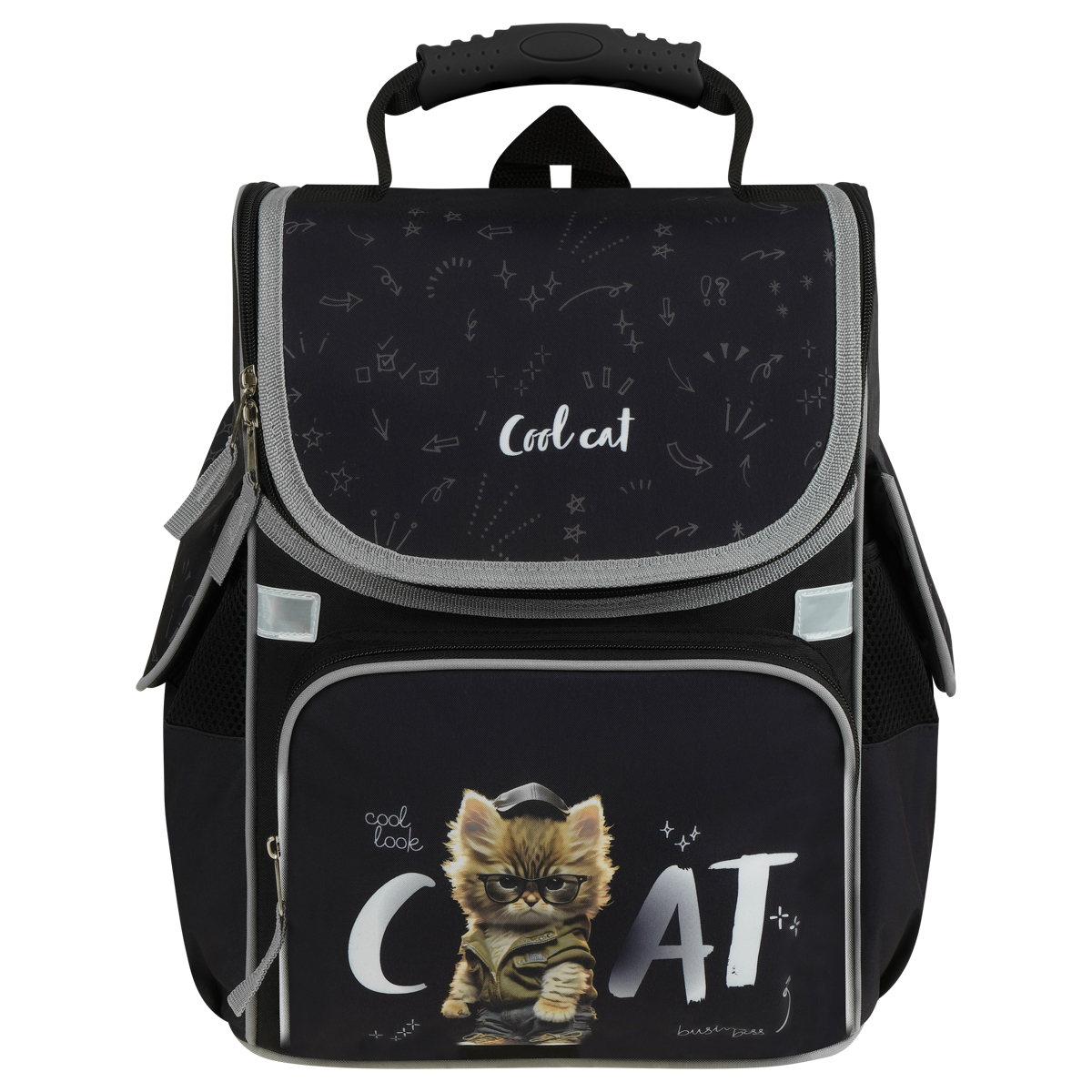 Ранец ArtSpace Junior "Cat on black" 37*28*21см, 1 отделение, 3 кармана, анатомическая спинка - фото 2
