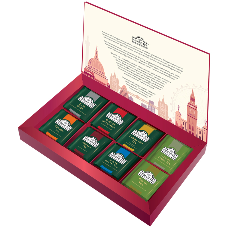 Подарочный набор чая Ahmad Tea "London Selection", 8 вкусов, 40 фольг. пак., карт. коробка - фото 2