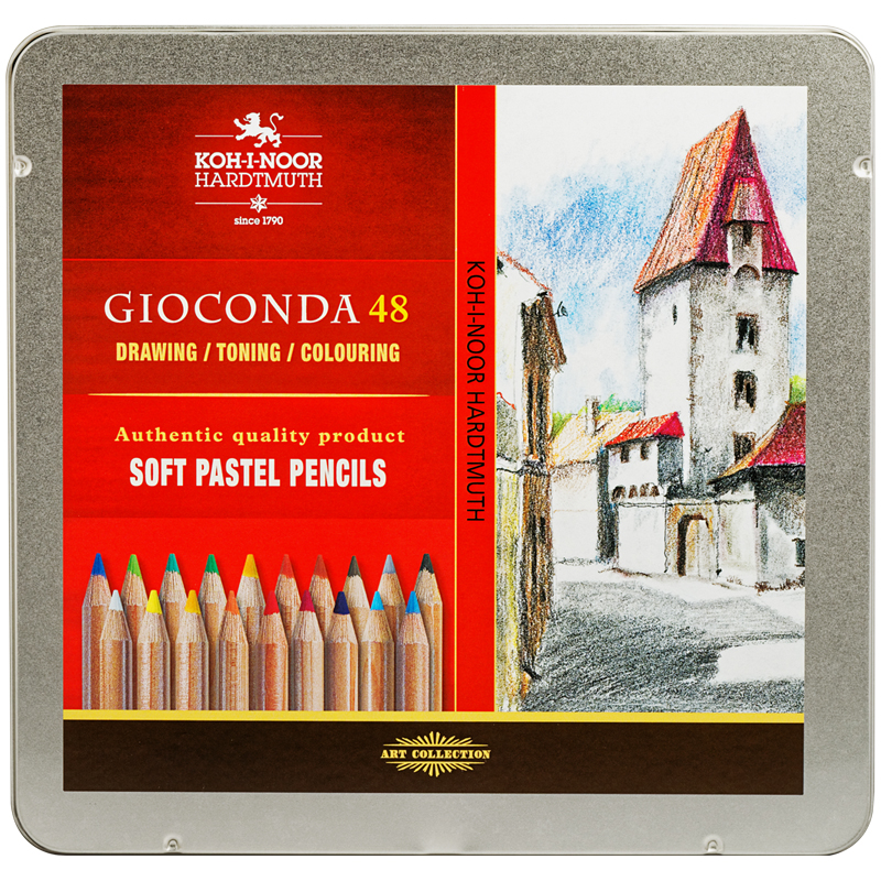 Пастельные карандаши Koh-I-Noor "Gioconda", 48цв., метал. коробка - фото 1