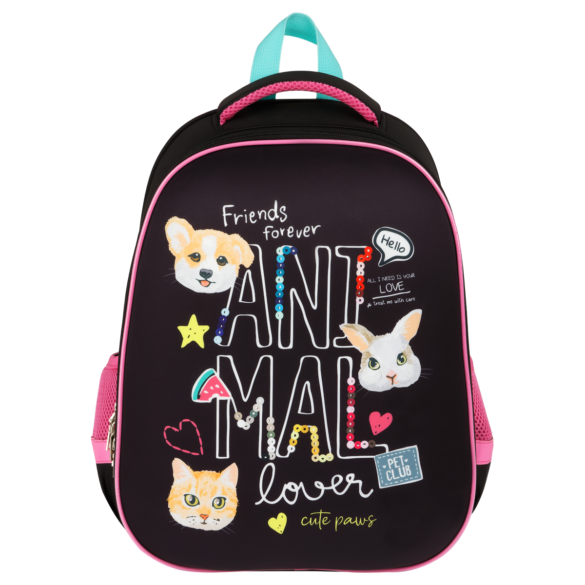 Ранец ArtSpace School Friend "Cute Friends" 39*30*18см, 2 отделения, 2 кармана, анатомическая спинка - фото 2