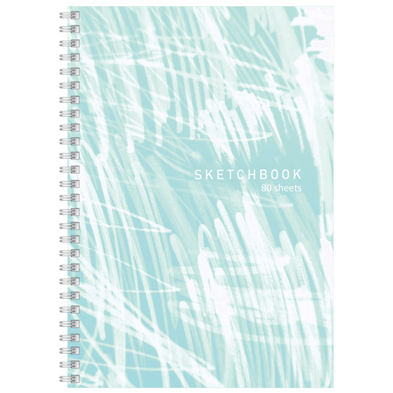 Скетчбук 80л., А5 BG "Штрихи", на гребне, матовая ламинация, 120г/м2 - фото 1
