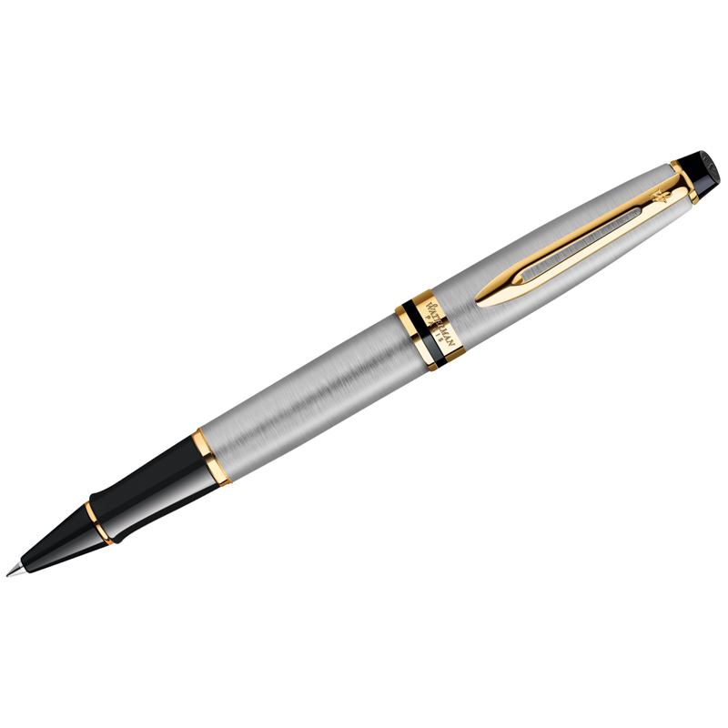 Ручка-роллер Waterman "Expert Stainless Steel GT" черная, 0,8мм, подарочная упаковка - фото 1