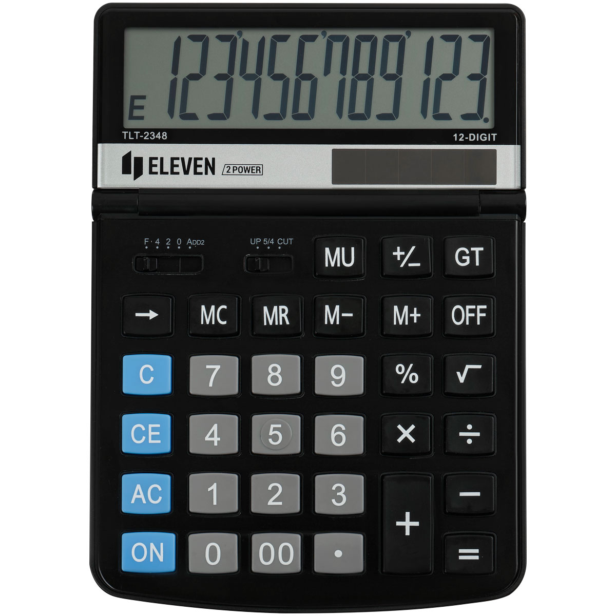Калькулятор настольный Eleven TLT-2348, 12 разрядов, двойное питание, с регулируемым углом наклона дисплея, 140*197*26мм - фото 3