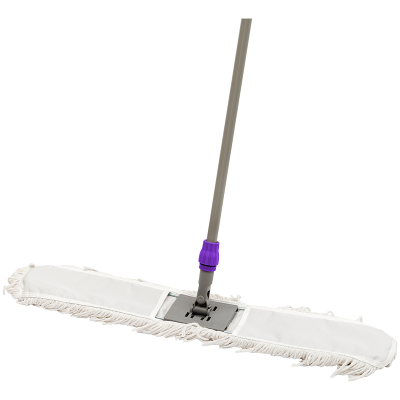 Швабра-рамка OfficeClean Professional, телеск. ручка из нерж. стали 125см, насадка МОП хлопок 80см - фото 3