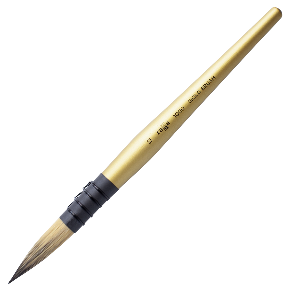 Кисть художественная синтетика Гамма "GOLD BRUSH", круглая №12, французское крепление, короткая ручка - фото 1