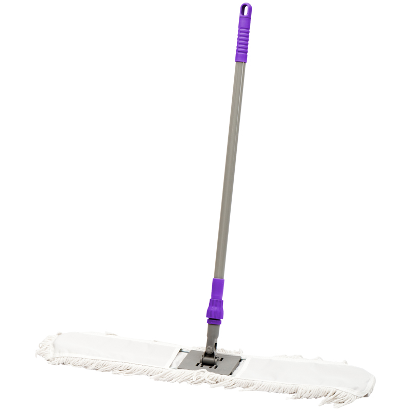 Швабра-рамка OfficeClean Professional, телеск. ручка из нерж. стали 125см, насадка МОП хлопок 80см - фото 2