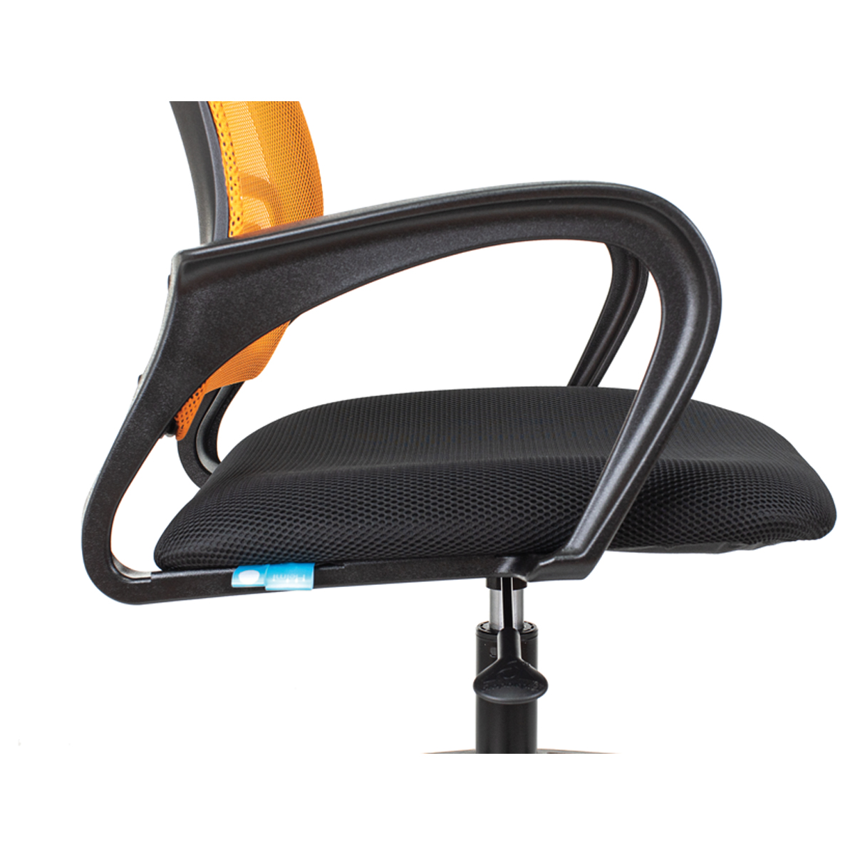 Кресло оператора Helmi HL-M95 R (695) "Airy", спинка сетка оранжевая/сиденье ткань TW черная, пиастра - фото 8