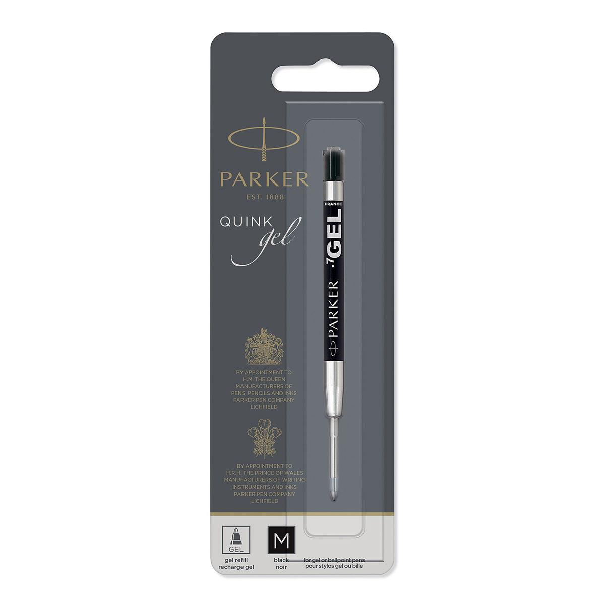 Стержень гелевый Parker "Gel Ball Point" черный, 98мм, 0,7мм, блистер - фото 1