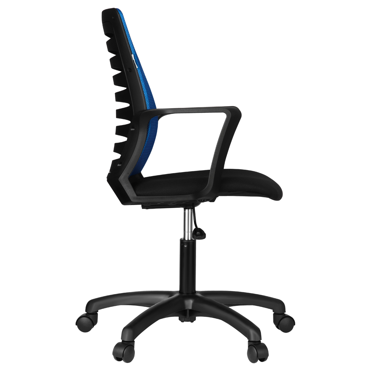 Кресло оператора Helmi HL-M16 "Webstar", спинка ткань-сетка синяя/сиденье ткань черная - фото 3