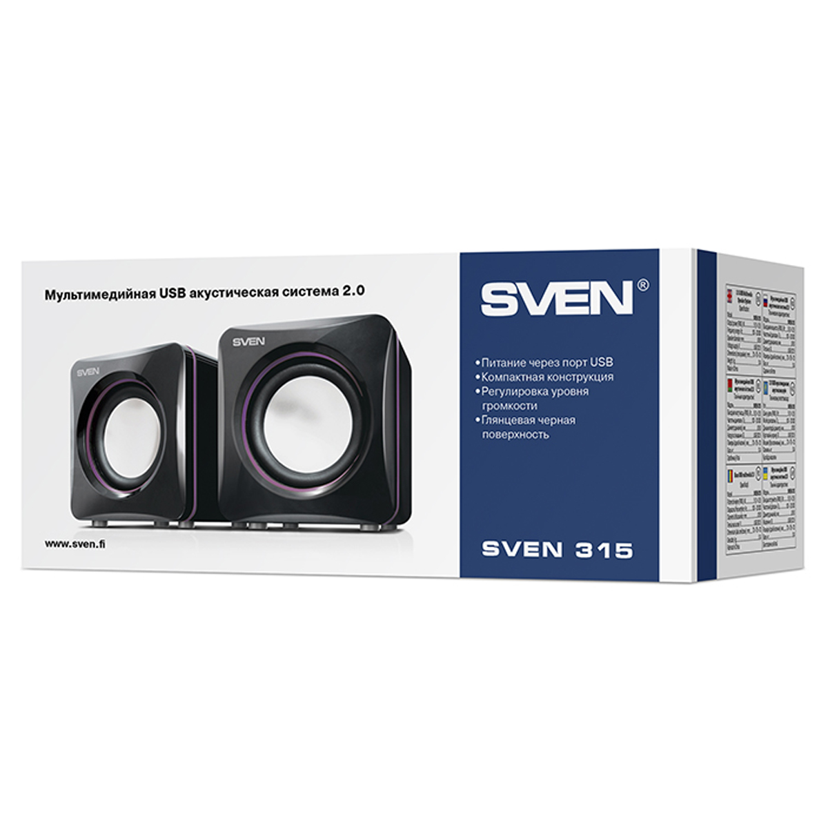 Колонки Sven 315, 2*2,5W, питание через USB, черный - фото 4