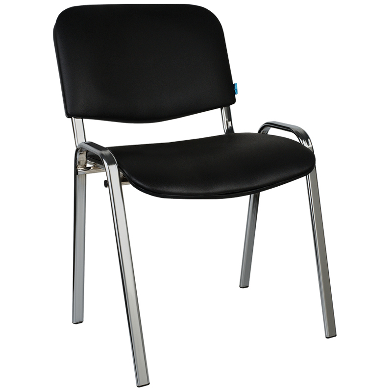 Стул Helmi HL-F01 "Изо", каркас хром, обивка кожзам черный - фото 1