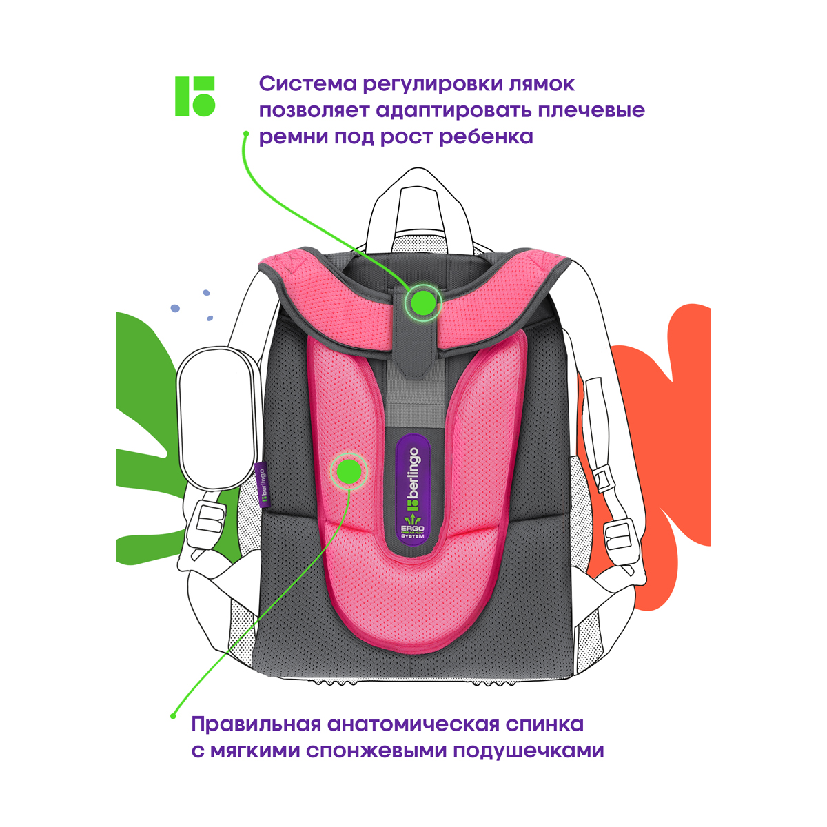 Ранец Berlingo Expert "Cat Hugs" 37*28*16см, 2 отделения, 2 кармана, анатомическая спинка - фото 8