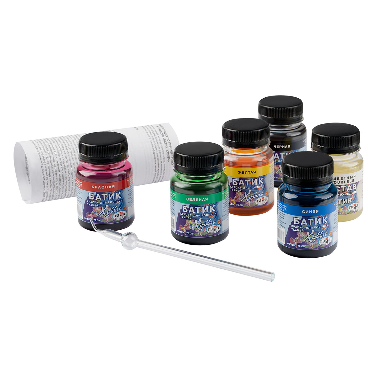 Краски по ткани Гамма "Батик-хобби", 05 цветов + резерв, 70мл, картон. упаковка - фото 5