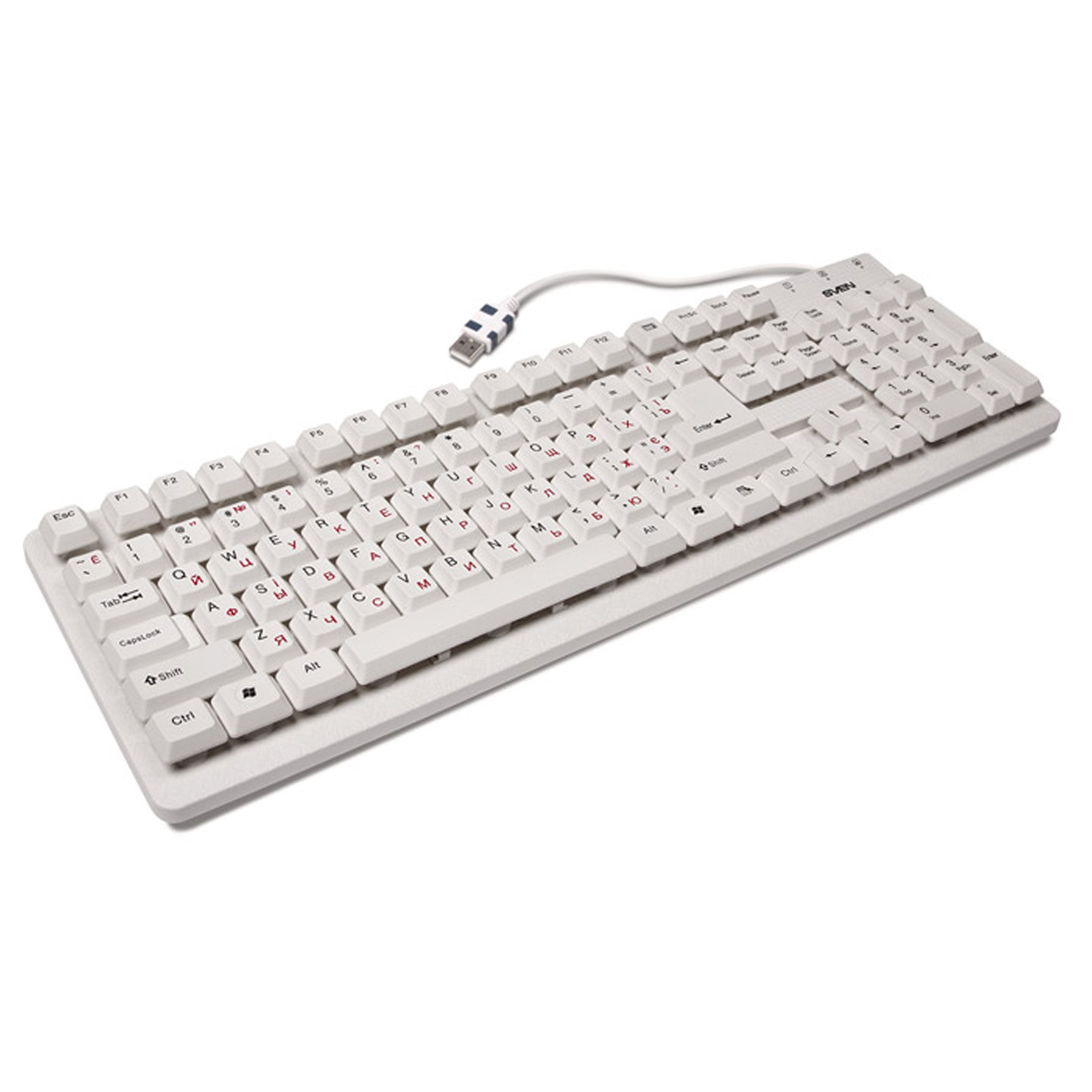 Клавиатура Sven Standard 301, USB, белый - фото 4