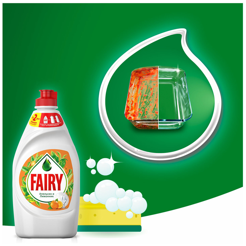Средство для мытья посуды, 900 мл, FAIRY (Фейри) "Сочный лимон" - фото 3