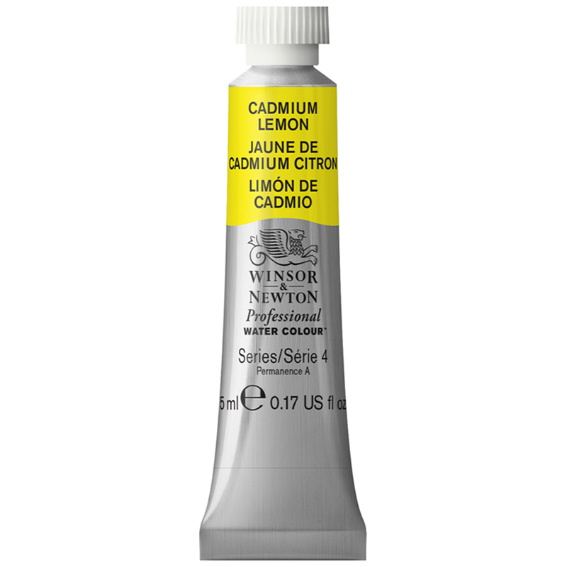 Акварель художественная Winsor&Newton "Professional", 5мл, туба, №086 кадмий лимонный - фото 1