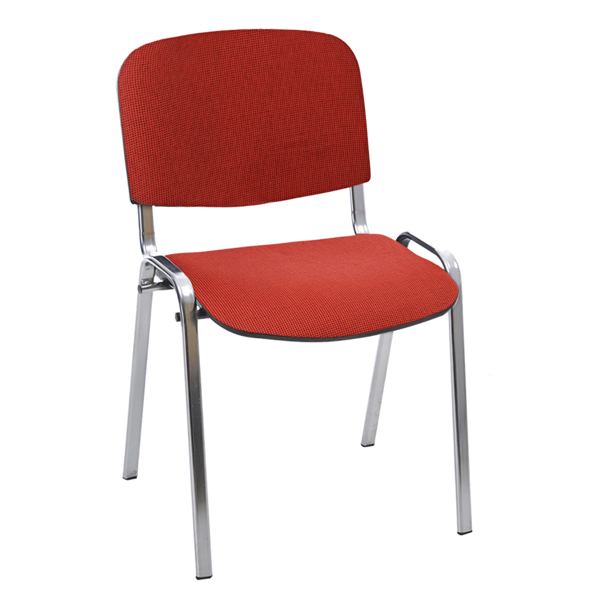 Стул Helmi HL-F01 "Изо", каркас хром, обивка ткань красная с черным - фото 1