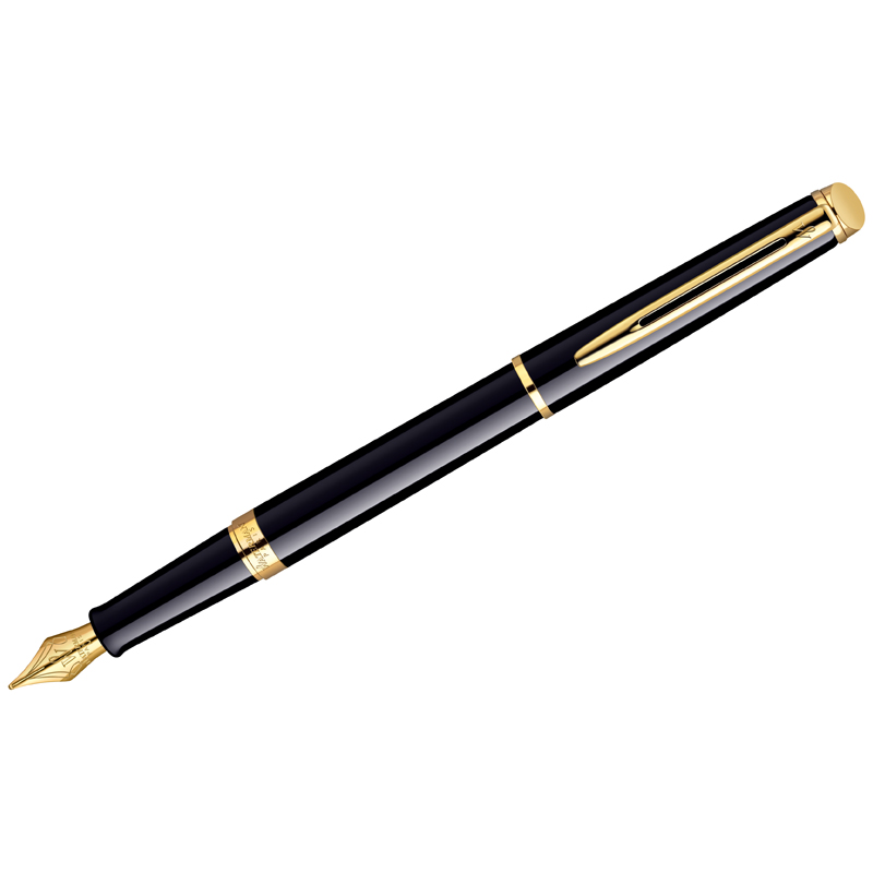 Ручка перьевая Waterman "Hemisphere Mars Black GT" синяя, 0,8мм, подарочная упаковка - фото 1