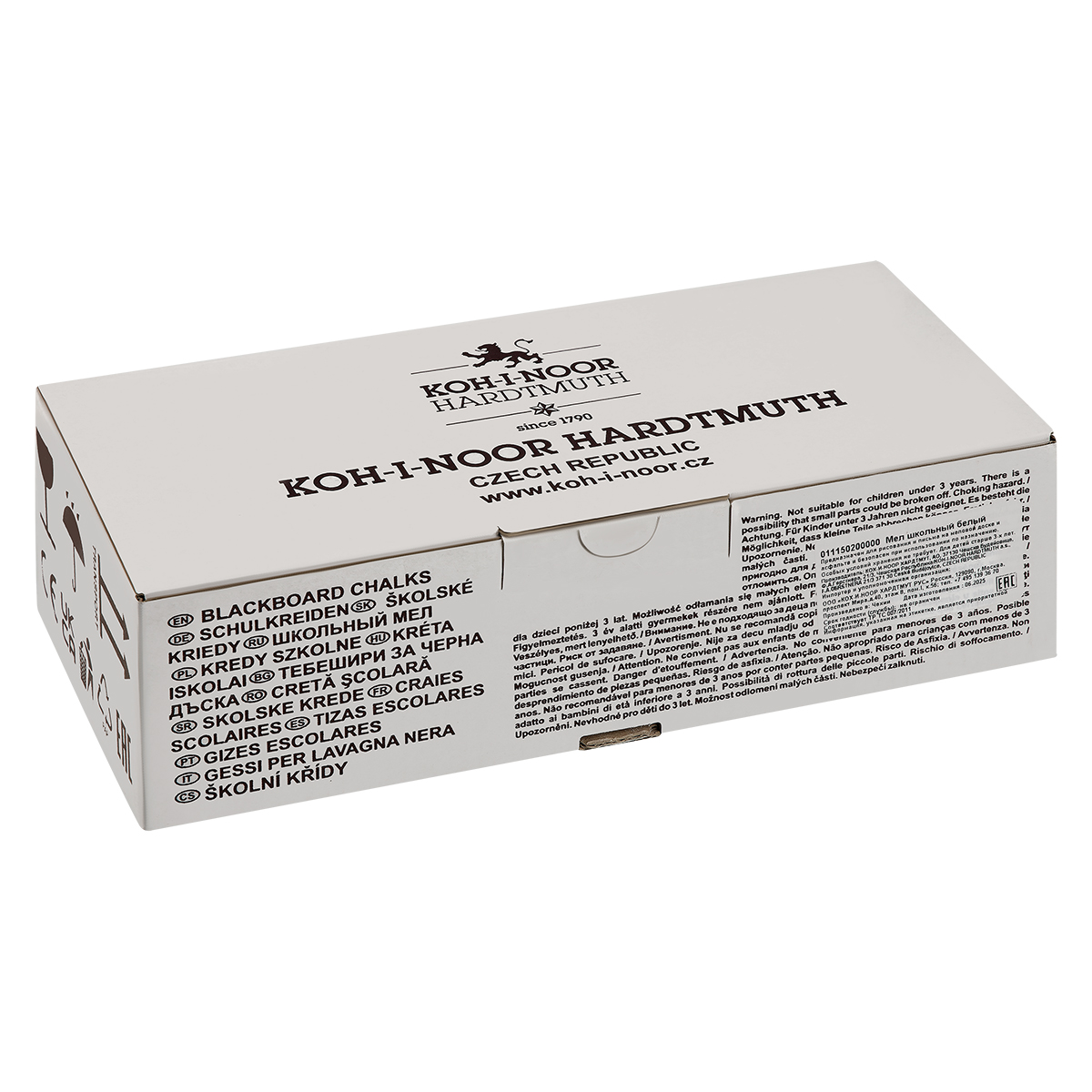 Мел белый квадратный 100 штук, KOH-I-NOOR (Чехия), картонная упаковка, 111502, 11150200000 - фото 1