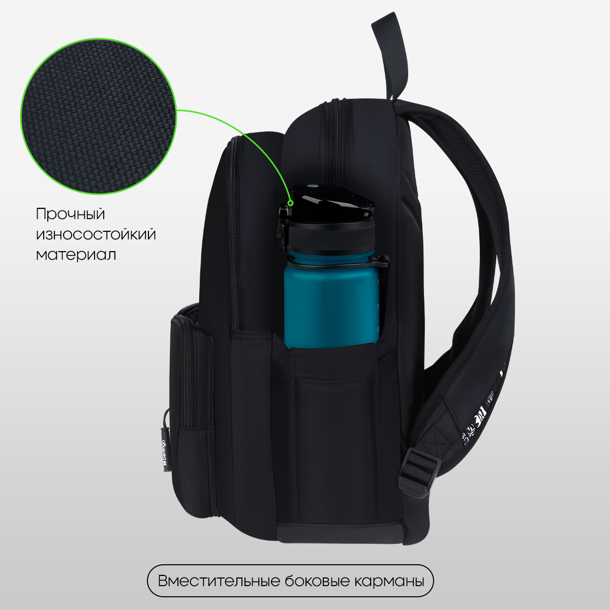 Рюкзак Berlingo UrbanBlack "Street Style" 40*27,5*16см, 2 отделения, 4 кармана, эргономичная спинка - фото 2