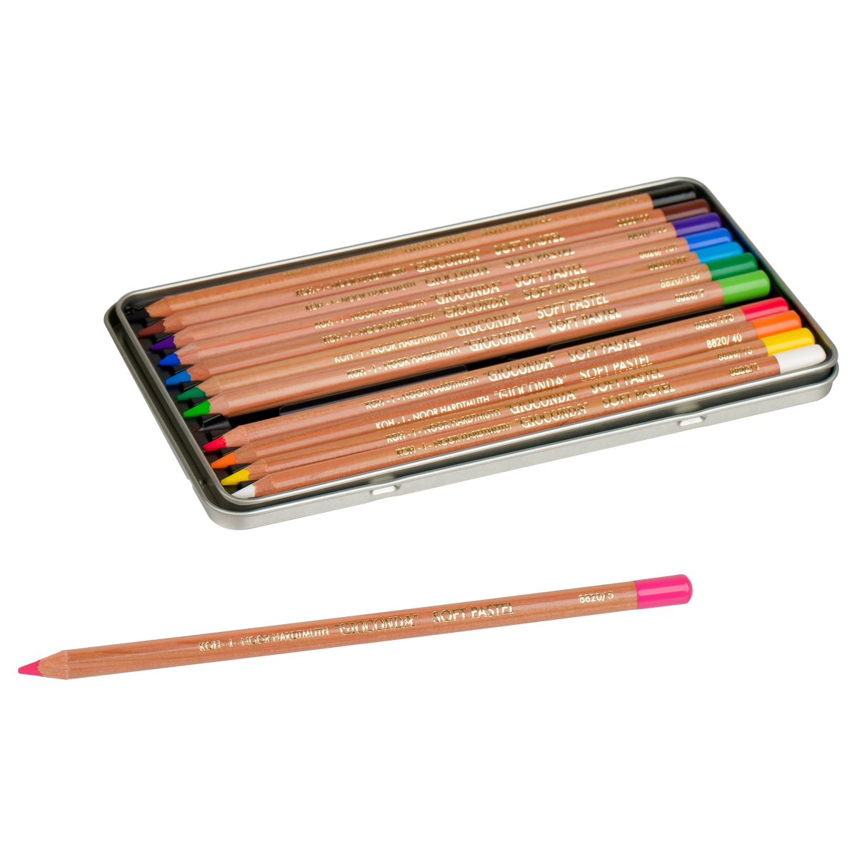 Пастельные карандаши Koh-I-Noor "Gioconda", 12цв., метал. пенал - фото 3