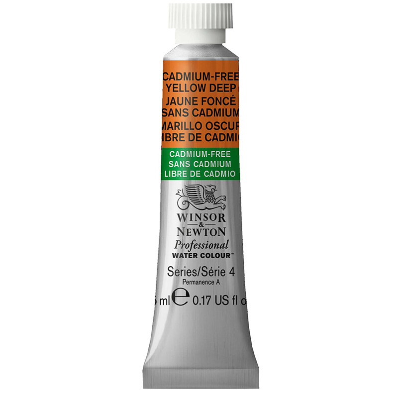 Акварель художественная Winsor&Newton "Professional", 5мл, туба, №891 бескадмиевый желтый насыщенный - фото 1