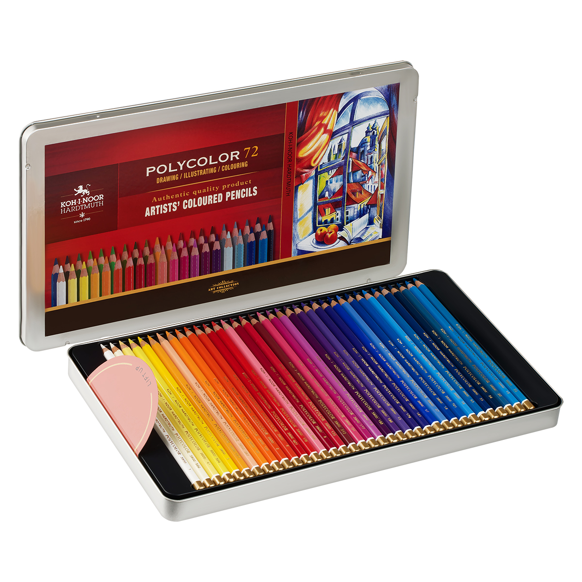 Карандаши цветные художественные KOH-I-NOOR "Polycolor", 72 цвета, 3,8 мм, металлическая коробка, 3827072001PL - фото 2