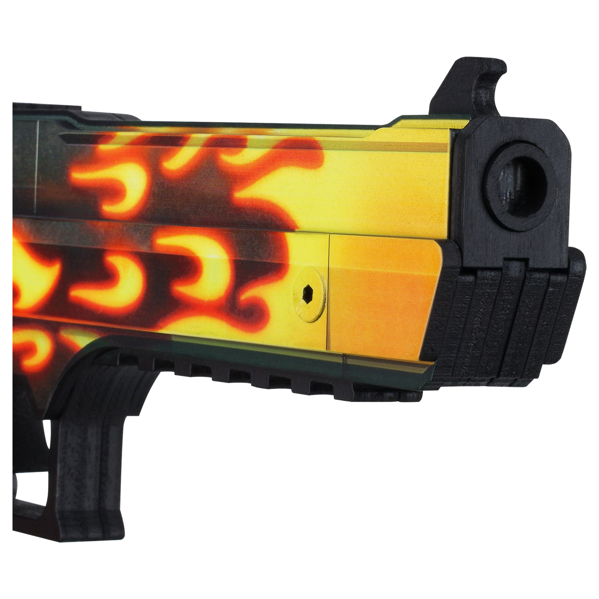 Пистолет деревянный ТРИ СОВЫ Desert Eagle, серия легендарный, "Пламя", подложка ХДФ с европодвесом, термоусадка - фото 3