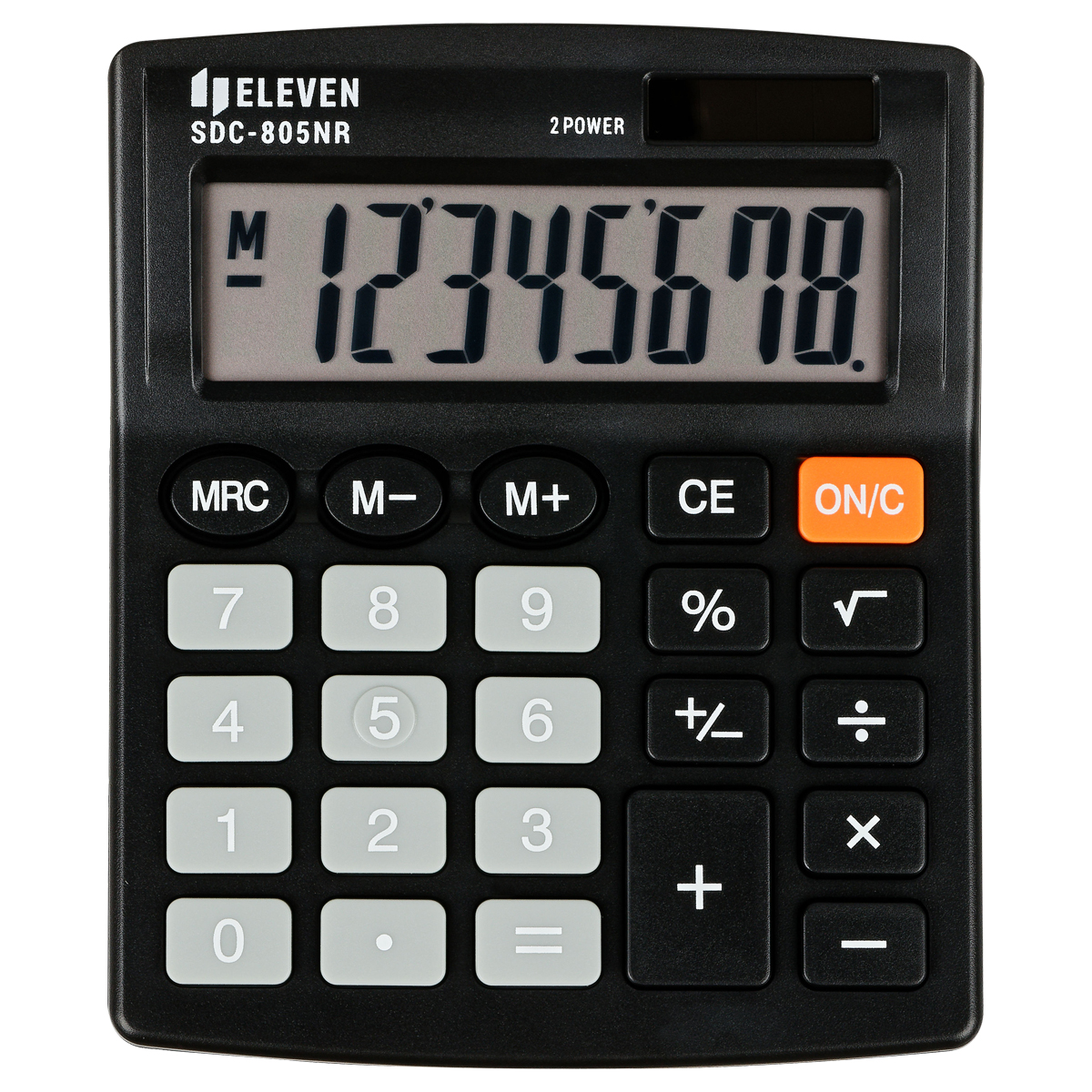 Калькулятор настольный Eleven SDC-805NR, 8 разр., двойное питание, 127*105*21мм, черный - фото 2