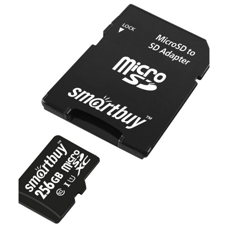 Карта памяти SmartBuy MicroSDXC 256GB UHS-1, Class 10, скорость чтения 90Мб/сек (с адаптером SD) - фото 2