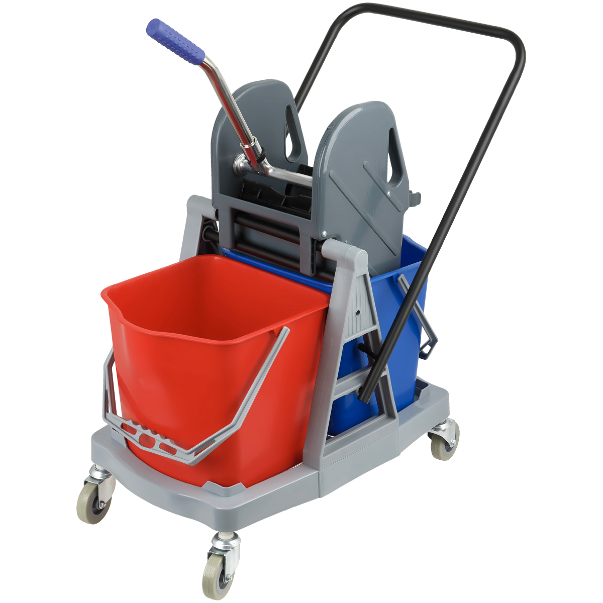 Тележка уборочная OfficeClean Professional, 2 съемных ведра 17л., механический отжим - фото 1