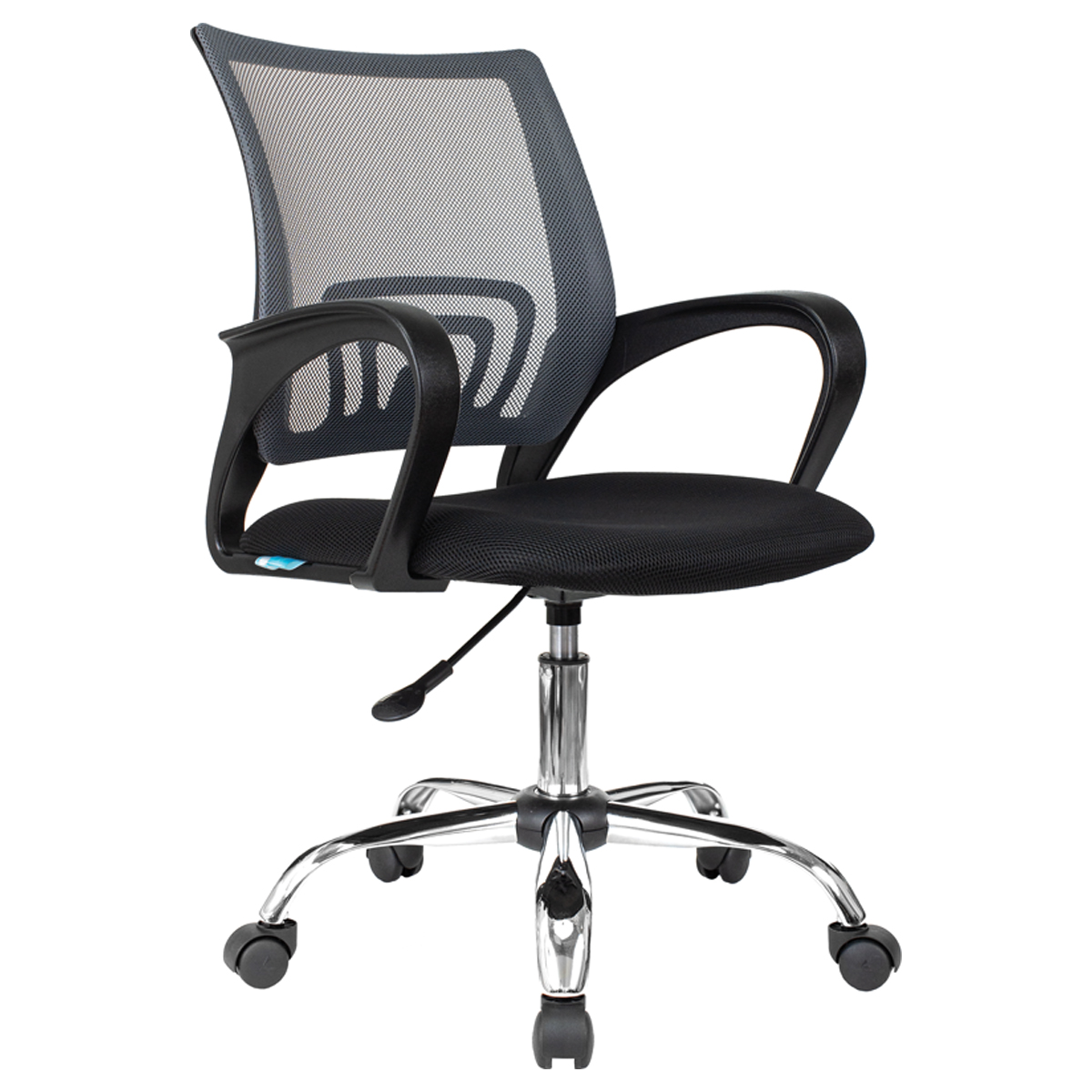 Кресло оператора Helmi HL-M95 R (695) "Airy", СН, спинка сетка серая/сиденье ткань TW черная, пиастра - фото 1